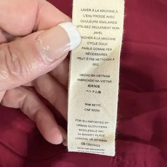 Free People Canyonland Jumper Dress Size 10 Red Velvet Corduroy Button Front NEW - Picture 8 of 11